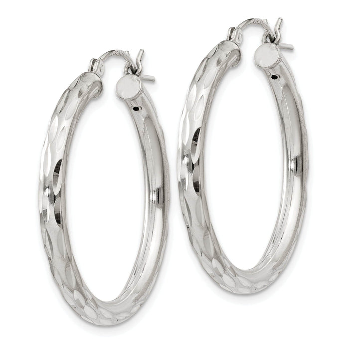 Lovely Rita's Earrings Sterling Silver D.C Satin Polished Hoop Earrings