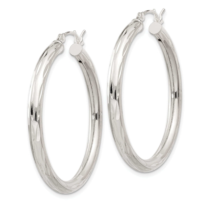 Lovely Rita's Earrings Sterling Silver D.C Satin Polished Hoop Earrings