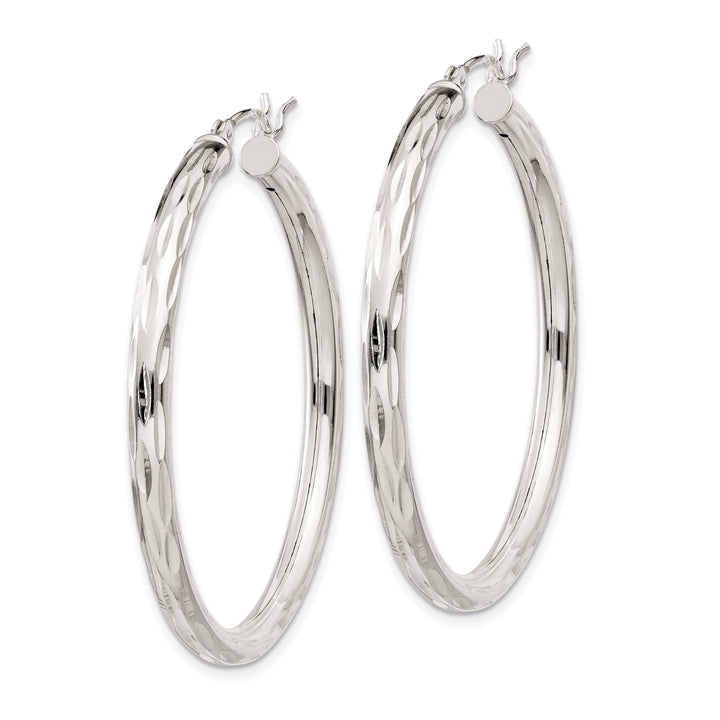 Lovely Rita's Earrings Sterling Silver D.C Satin Polished Hoop Earrings
