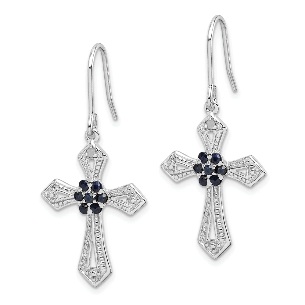 Lovely Rita's Earrings Sterling Silver Diamond Accent Cross Earrings
