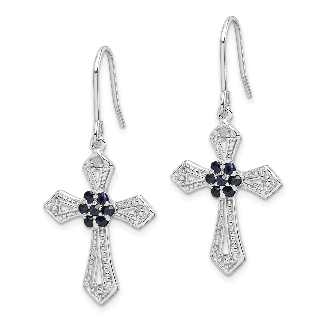 Lovely Rita's Earrings Sterling Silver Diamond Accent Cross Earrings