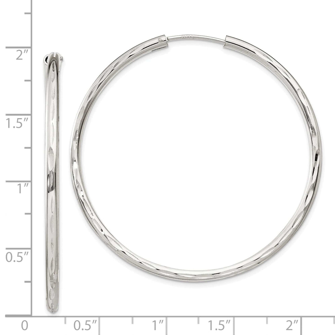 Lovely Rita's Earrings Sterling Silver Diamond Cut Hoop Earrings