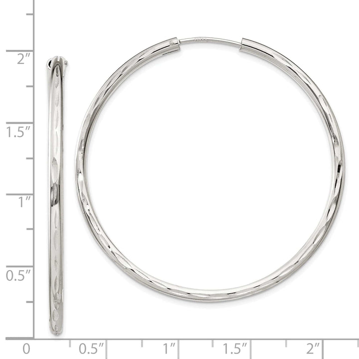 Lovely Rita's Earrings Sterling Silver Diamond Cut Hoop Earrings