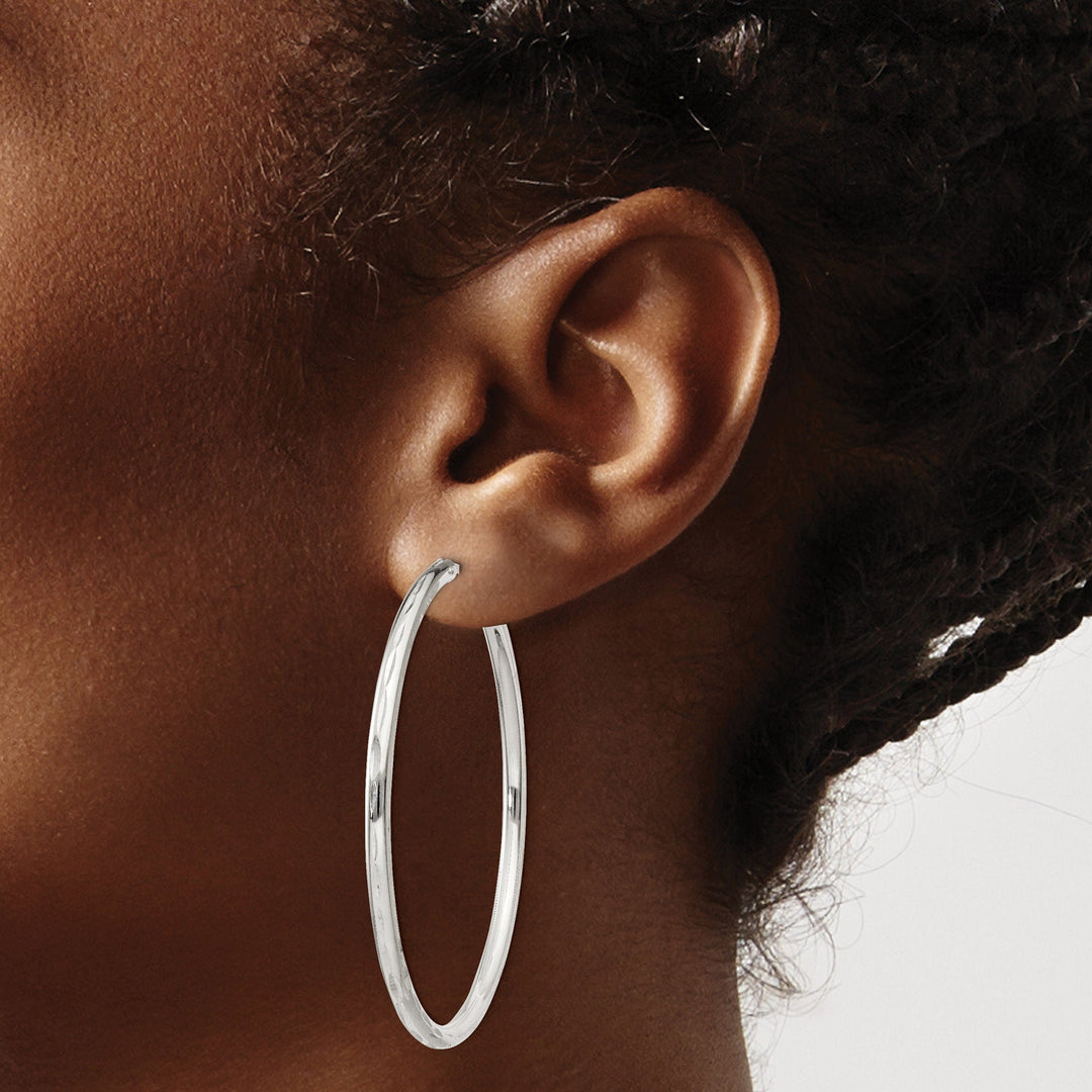 Lovely Rita's Earrings Sterling Silver Diamond Cut Hoop Earrings