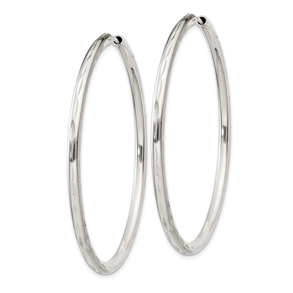 Lovely Rita's Earrings Sterling Silver Diamond Cut Hoop Earrings