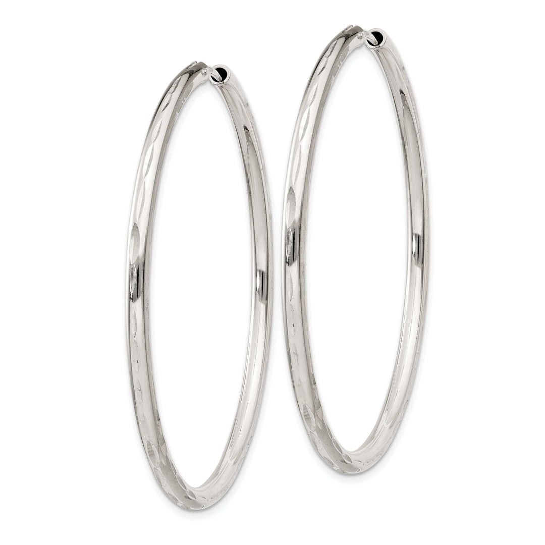 Lovely Rita's Earrings Sterling Silver Diamond Cut Hoop Earrings