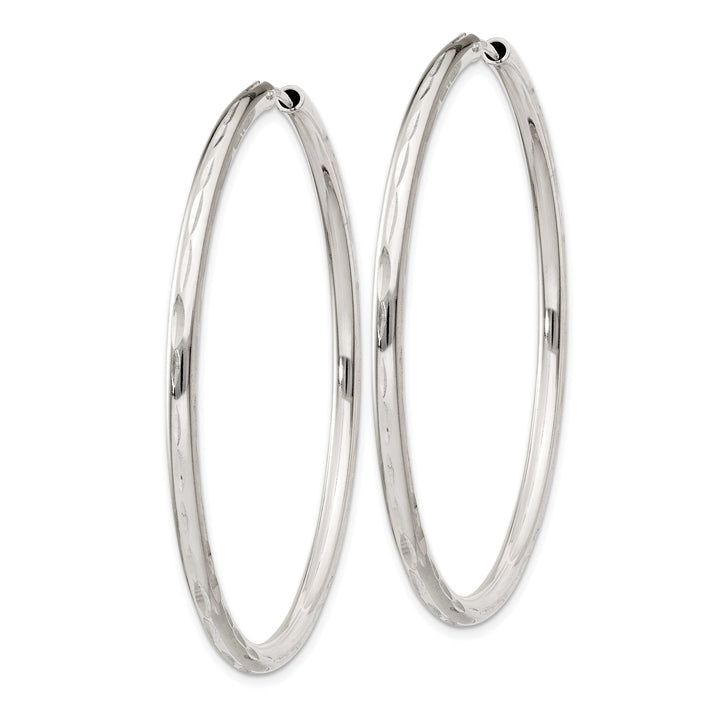 Lovely Rita's Earrings Sterling Silver Diamond Cut Hoop Earrings