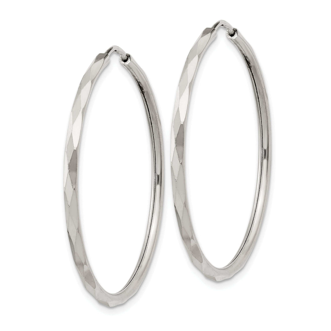 Lovely Rita's Earrings Sterling Silver Diamond Cut Hoop Earrings