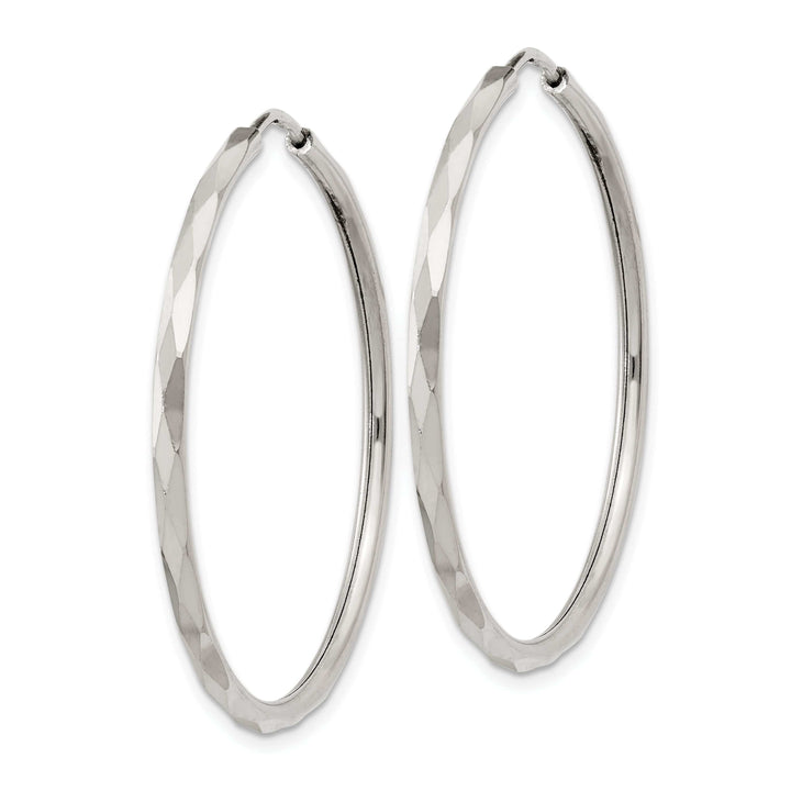Lovely Rita's Earrings Sterling Silver Diamond Cut Hoop Earrings