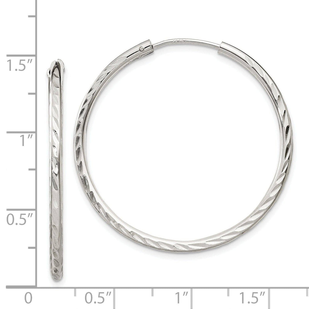 Lovely Rita's Earrings Sterling Silver Diamond Cut Hoop Earrings