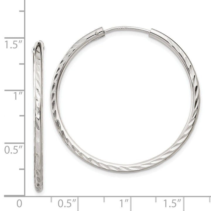 Lovely Rita's Earrings Sterling Silver Diamond Cut Hoop Earrings