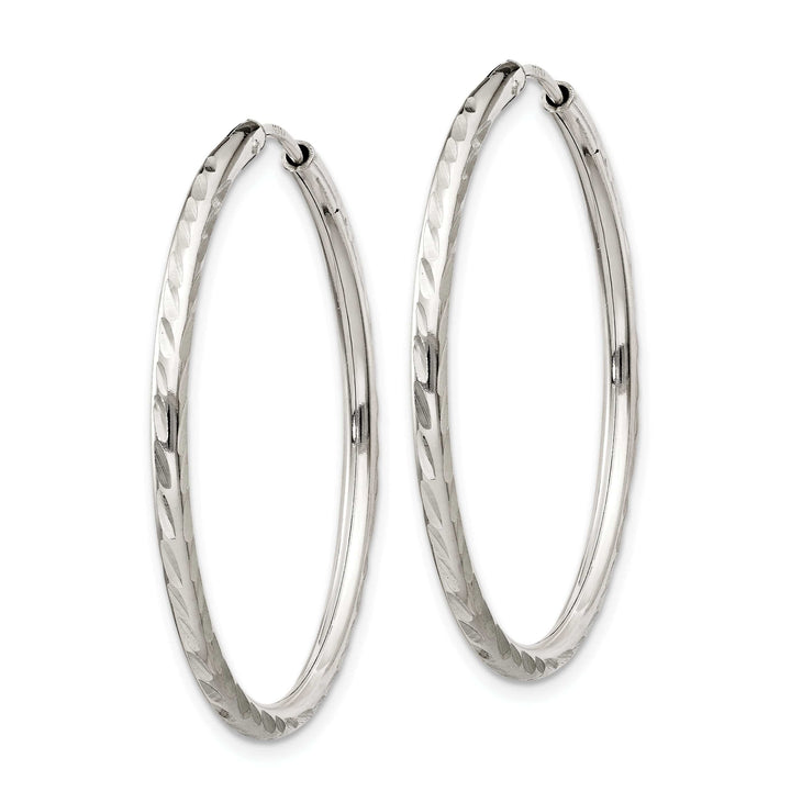 Lovely Rita's Earrings Sterling Silver Diamond Cut Hoop Earrings