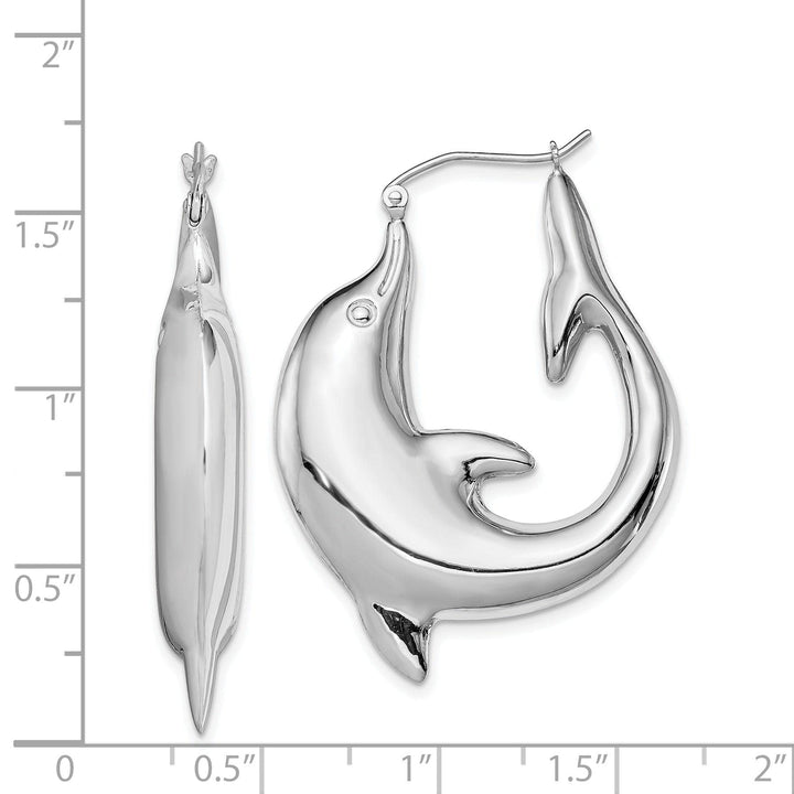 Lovely Rita's Earrings Sterling Silver Dolphin Hoop Earrings