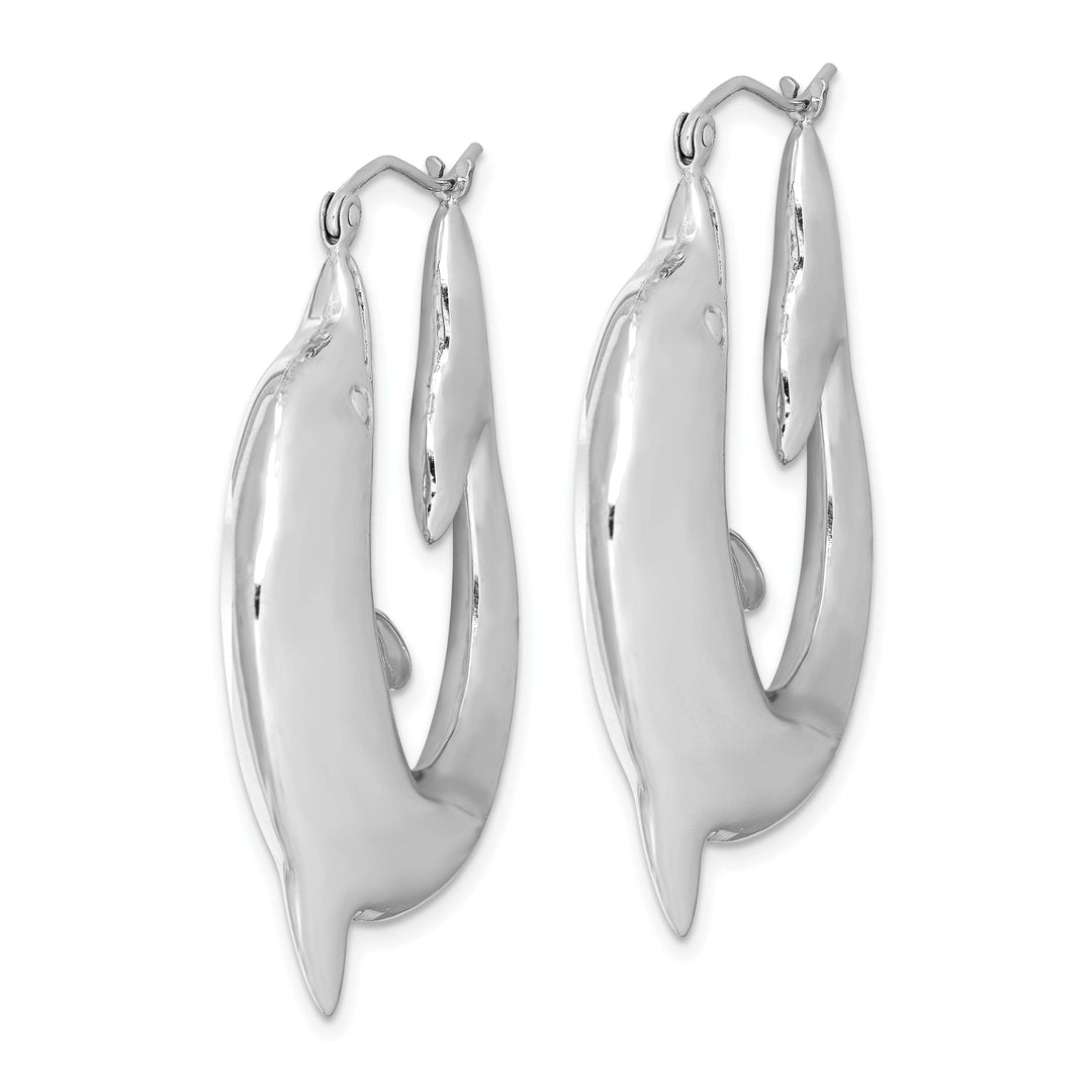 Lovely Rita's Earrings Sterling Silver Dolphin Hoop Earrings