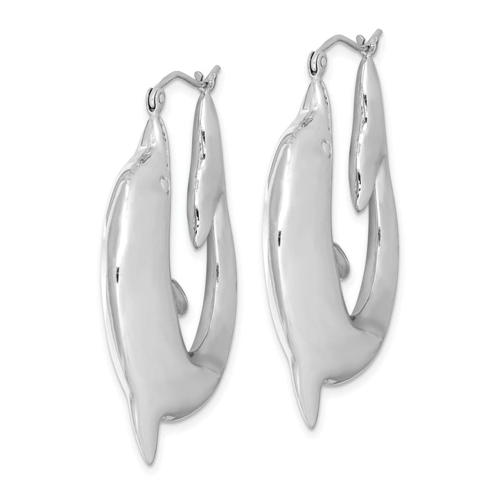 Lovely Rita's Earrings Sterling Silver Dolphin Hoop Earrings