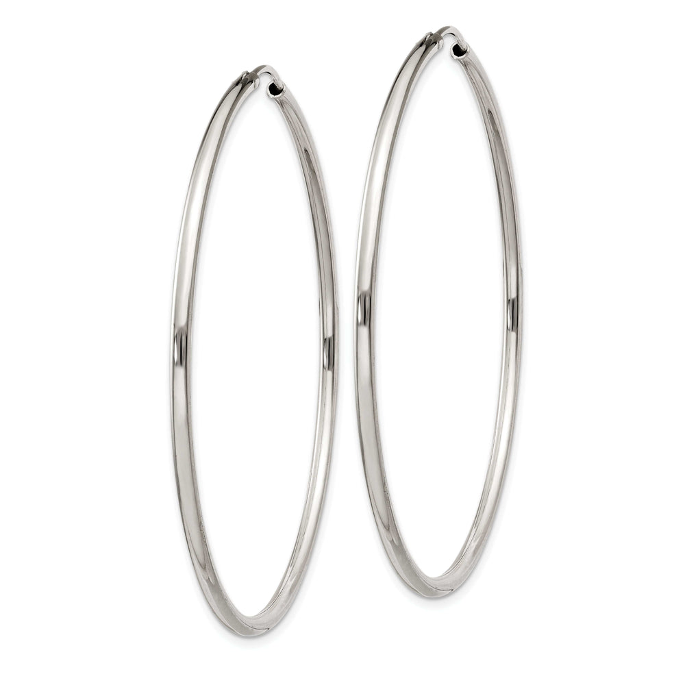 Lovely Rita's Earrings Sterling Silver Endless Hoop Earrings 2mmx55mm