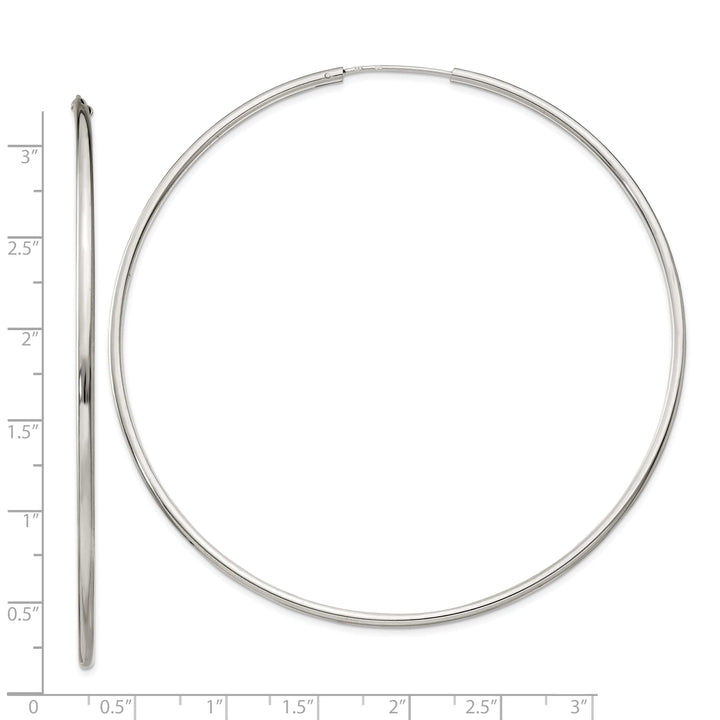 Lovely Rita's Earrings Sterling Silver Endless Hoop Earrings 2mmx80mm