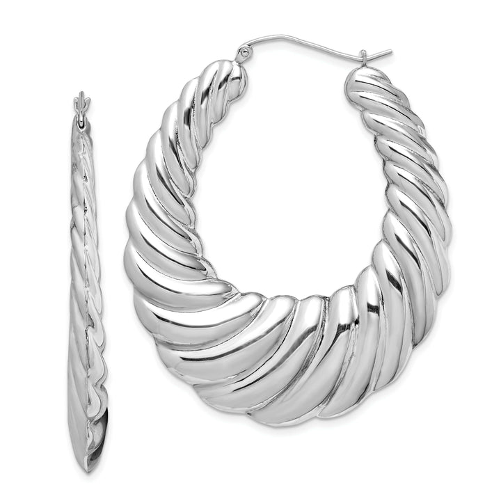 Lovely Rita's Earrings Sterling Silver Fancy Hoop Earrings