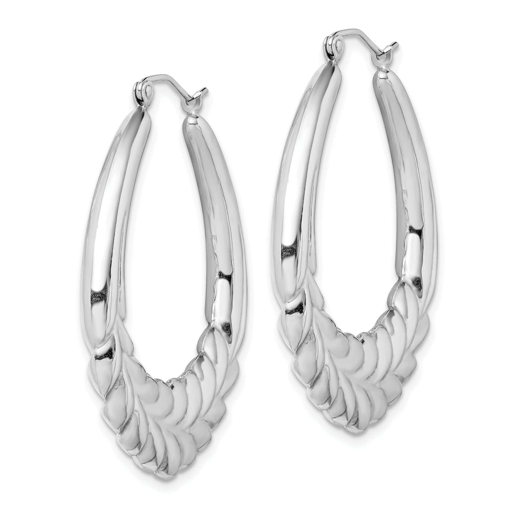 Lovely Rita's Earrings Sterling Silver Fancy Oval Hoop Earrings