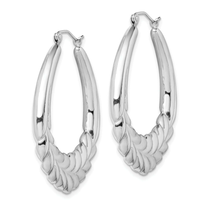Lovely Rita's Earrings Sterling Silver Fancy Oval Hoop Earrings