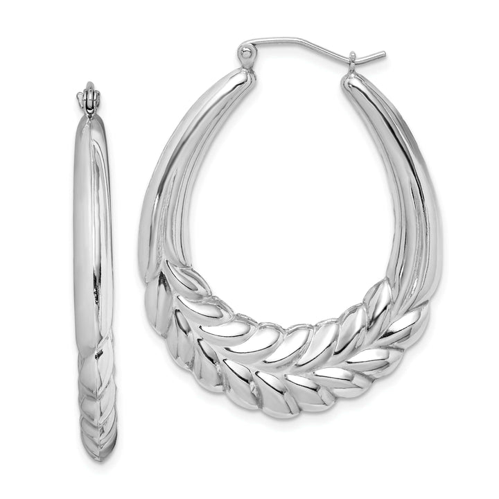 Lovely Rita's Earrings Sterling Silver Fancy Oval Hoop Earrings