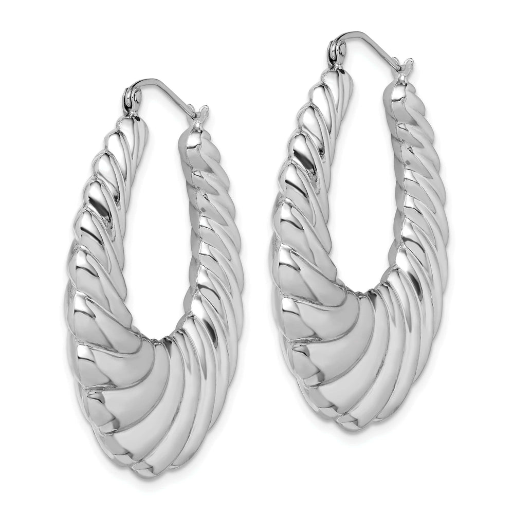 Lovely Rita's Earrings Sterling Silver Fancy Shrimp Hoop Earrings