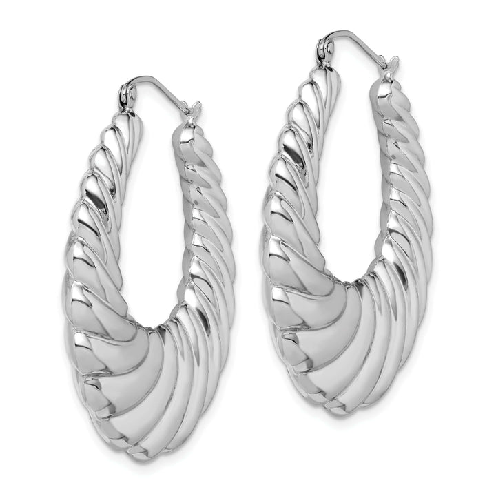 Lovely Rita's Earrings Sterling Silver Fancy Shrimp Hoop Earrings