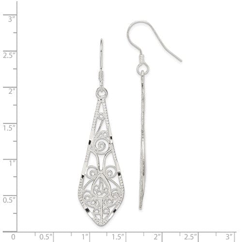 Lovely Rita's Earrings Sterling Silver Filigree Dangle Hook Earrings