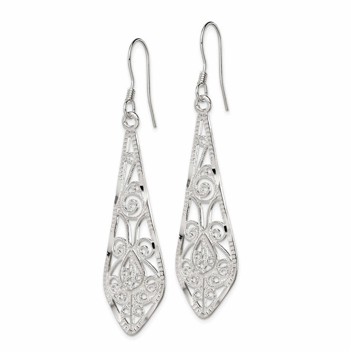 Lovely Rita's Earrings Sterling Silver Filigree Dangle Hook Earrings