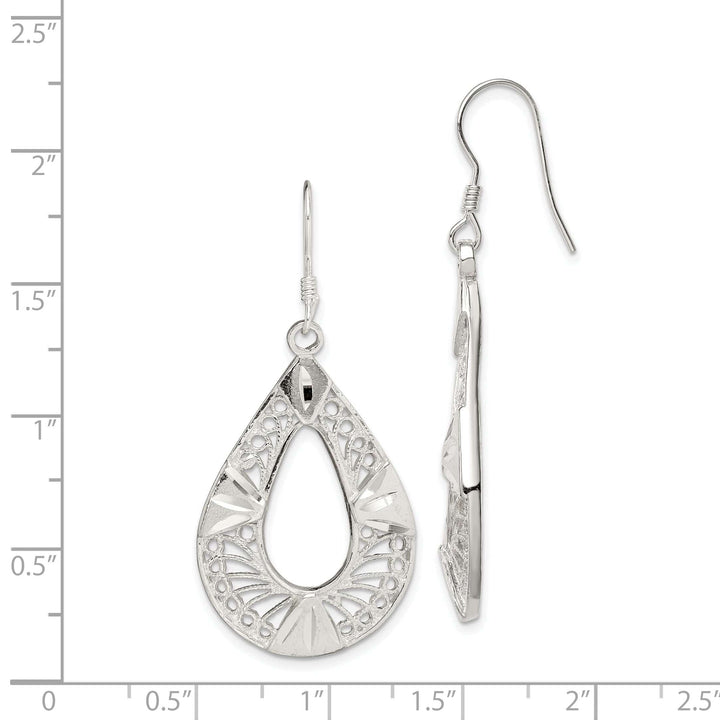 Lovely Rita's Earrings Sterling Silver Filigree Dangle Hook Earrings