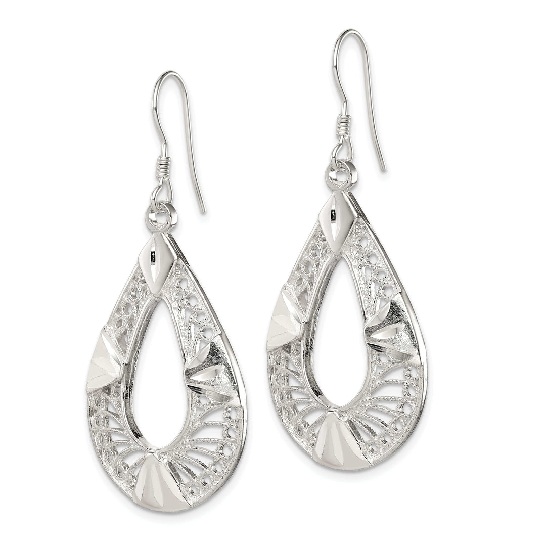Lovely Rita's Earrings Sterling Silver Filigree Dangle Hook Earrings