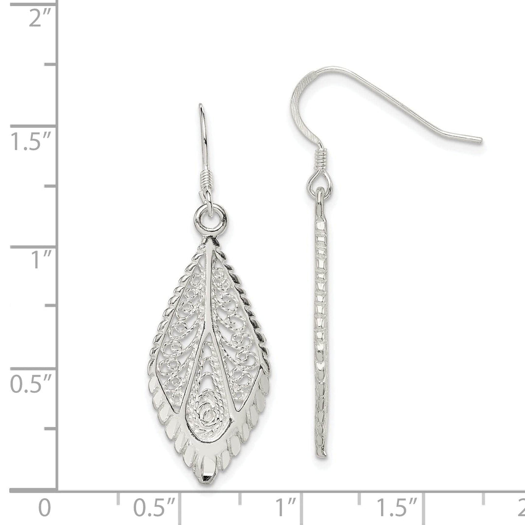 Lovely Rita's Earrings Sterling Silver Filigree Hook Dangle Earrings