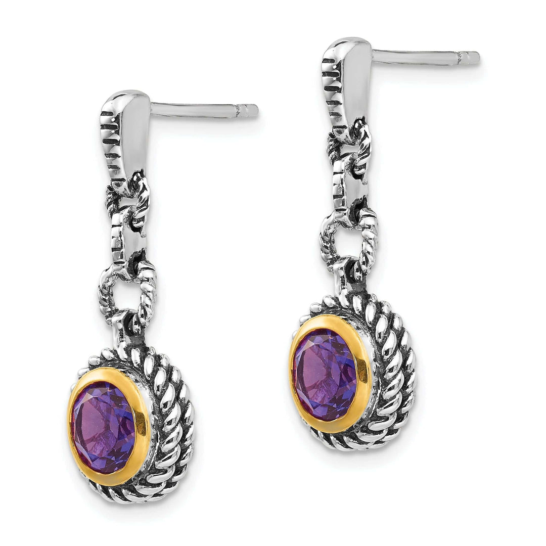 Shey Couture Earrings Sterling Silver Gold 1.50 Amethyst Earrings