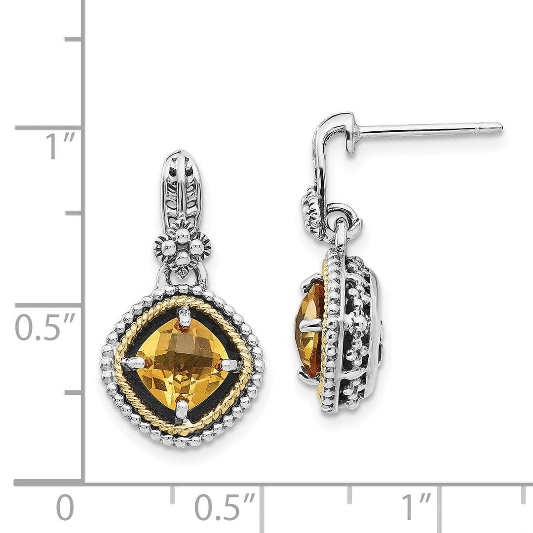 Shey Couture Earrings Sterling Silver Gold 1.71 Carat Citrine Earrings