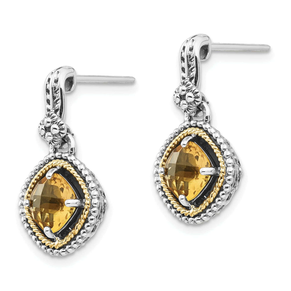 Shey Couture Earrings Sterling Silver Gold 1.71 Carat Citrine Earrings