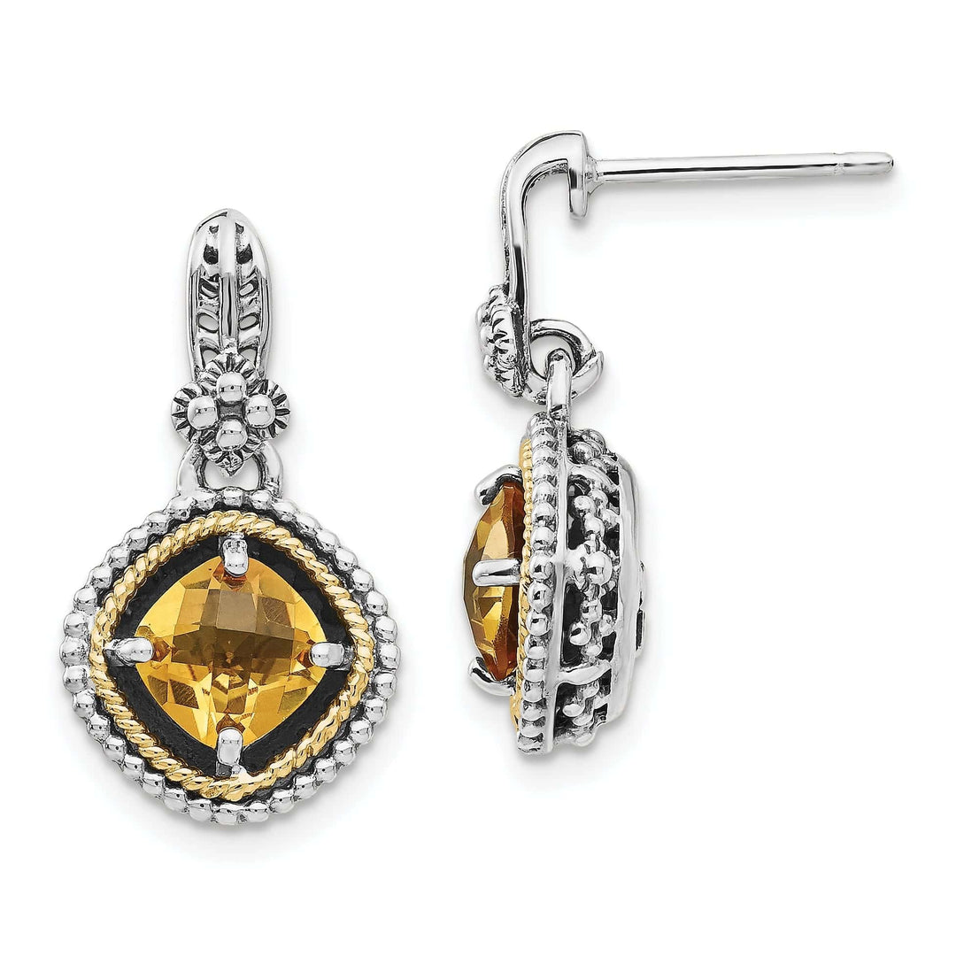 Shey Couture Earrings Sterling Silver Gold 1.71 Carat Citrine Earrings