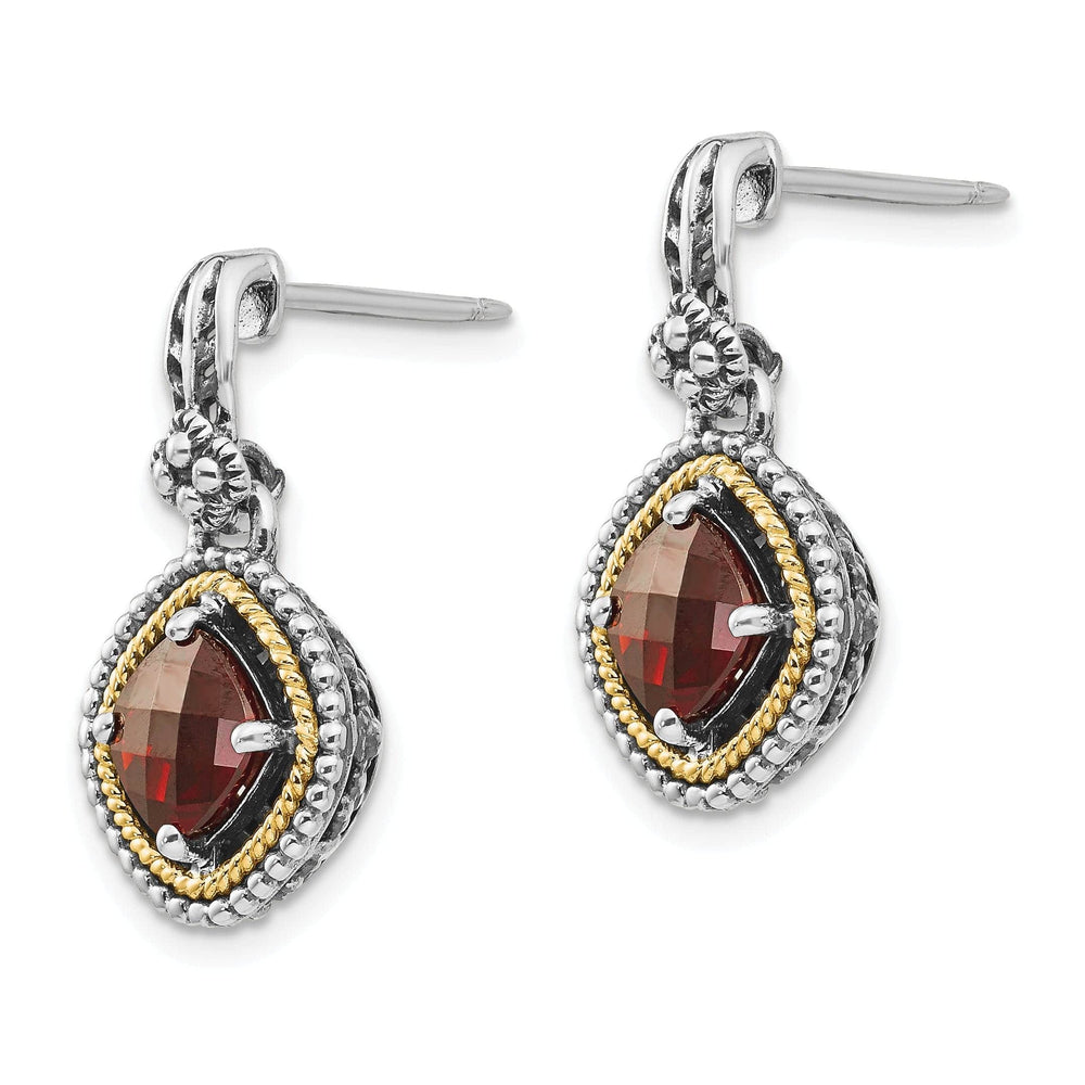 Shey Couture Earrings Sterling Silver Gold 2.19 Carat Garnet Earrings