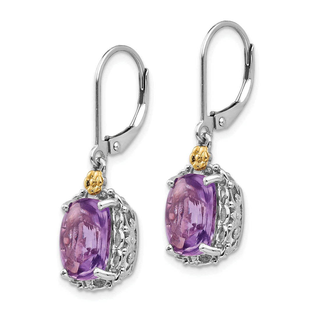 Shey Couture Earrings Sterling Silver Gold Amethyst Earrings