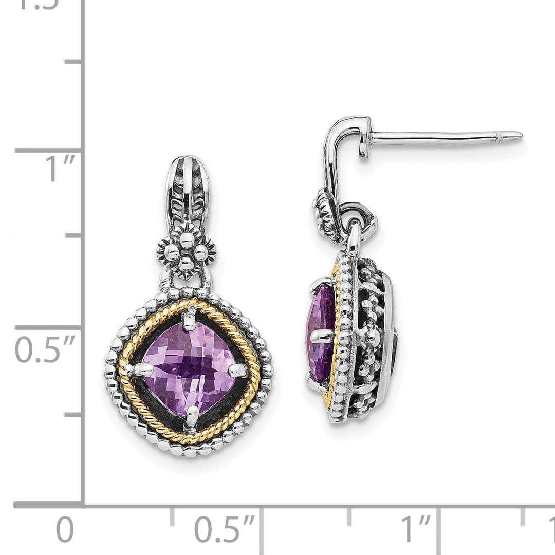 Shey Couture Earrings Sterling Silver Gold Amethyst Earrings