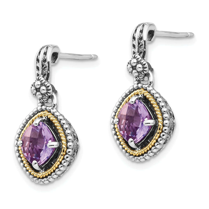 Shey Couture Earrings Sterling Silver Gold Amethyst Earrings
