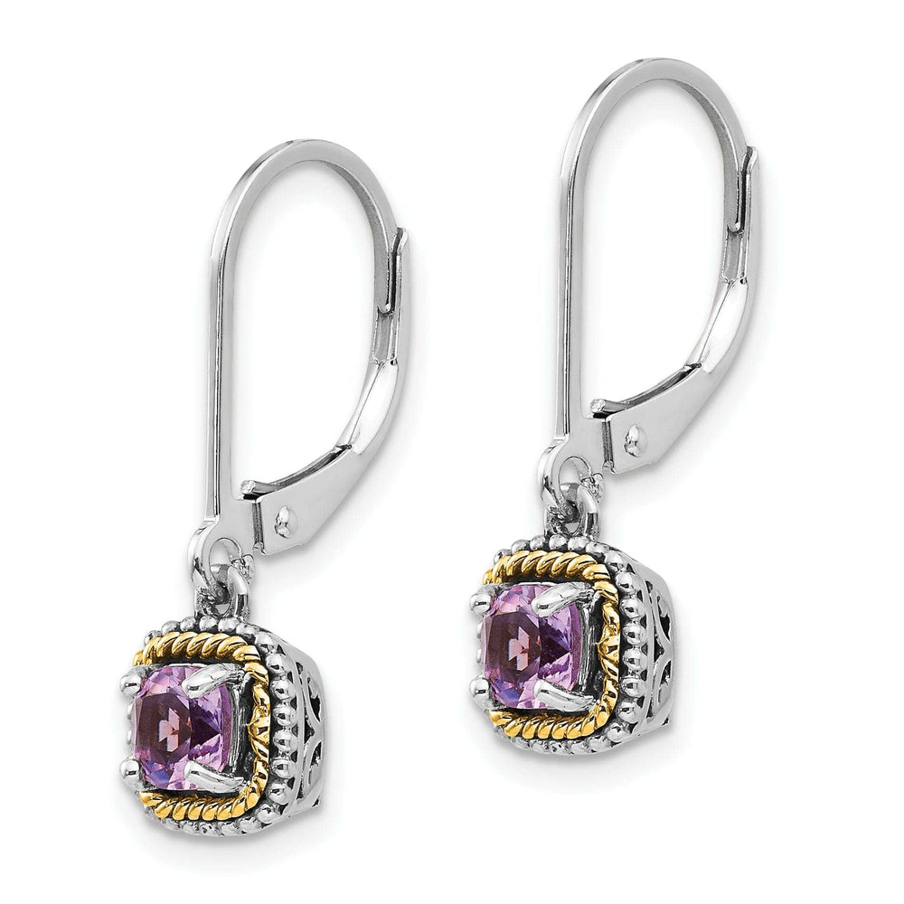 Shey Couture Earrings Sterling Silver Gold Amethyst Earrings