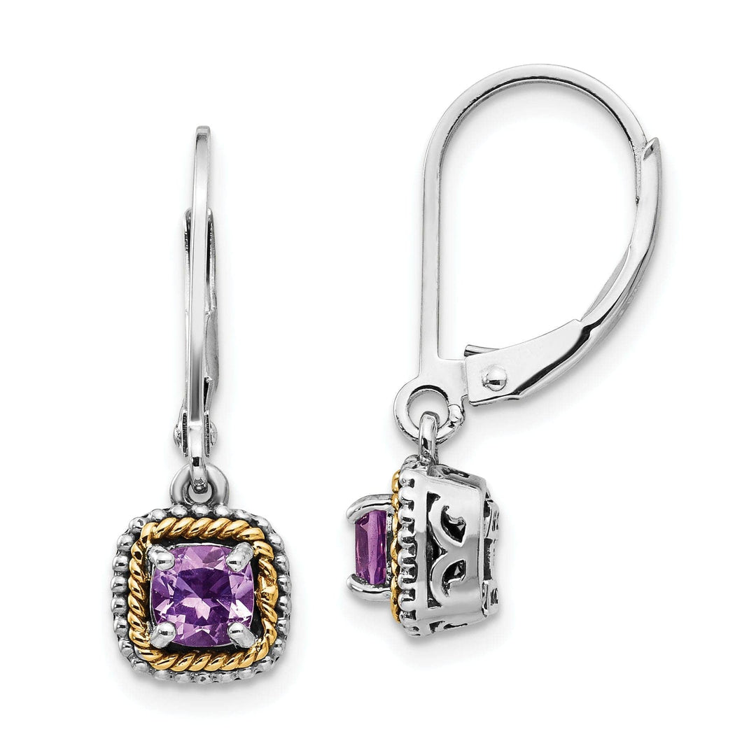 Shey Couture Earrings Sterling Silver Gold Amethyst Earrings