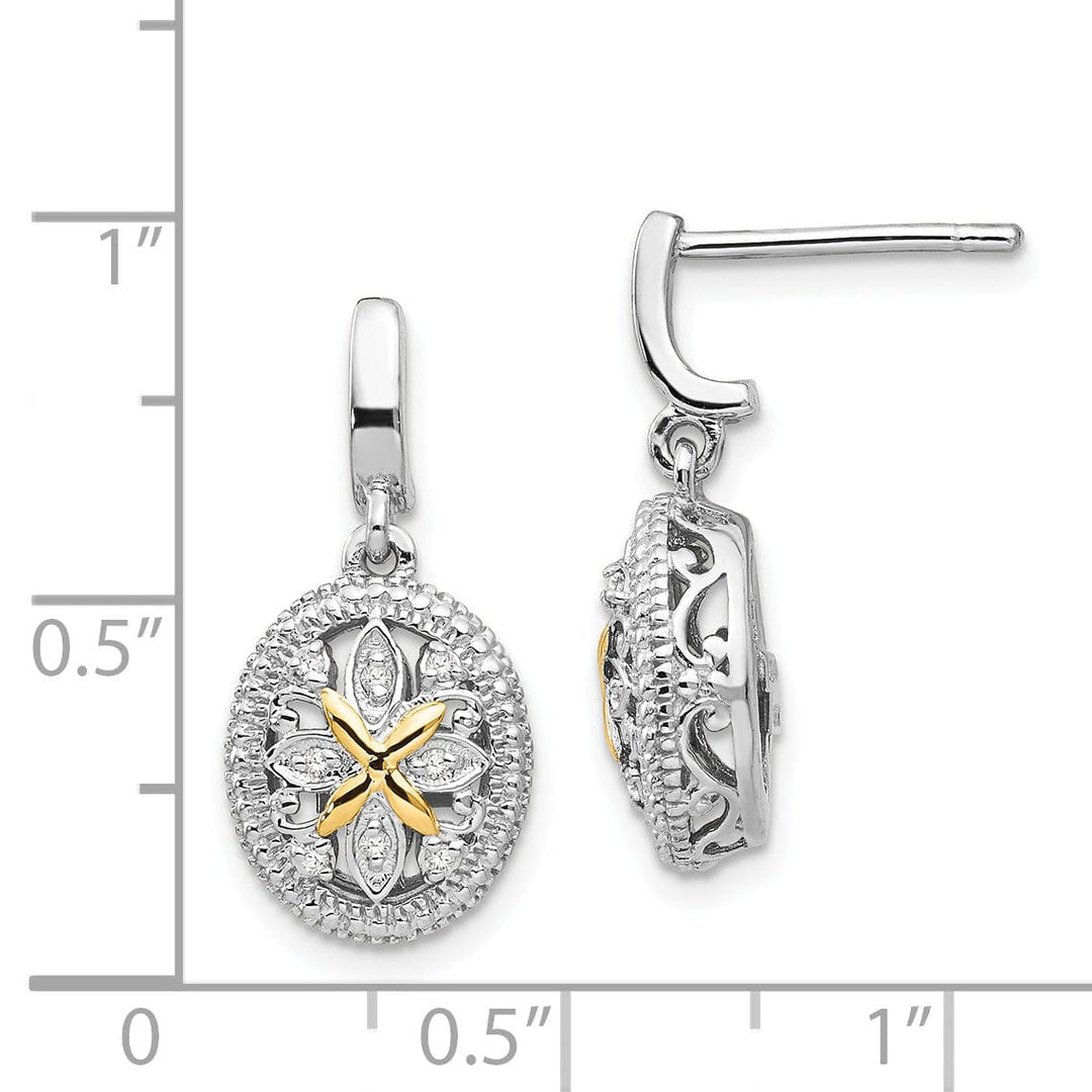 Shey Couture Earrings Sterling Silver Gold Diamond Earrings