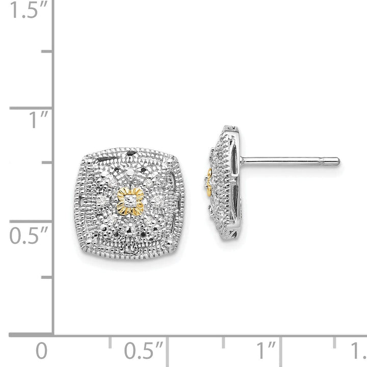 Shey Couture Earrings Sterling Silver Gold Diamond Earrings