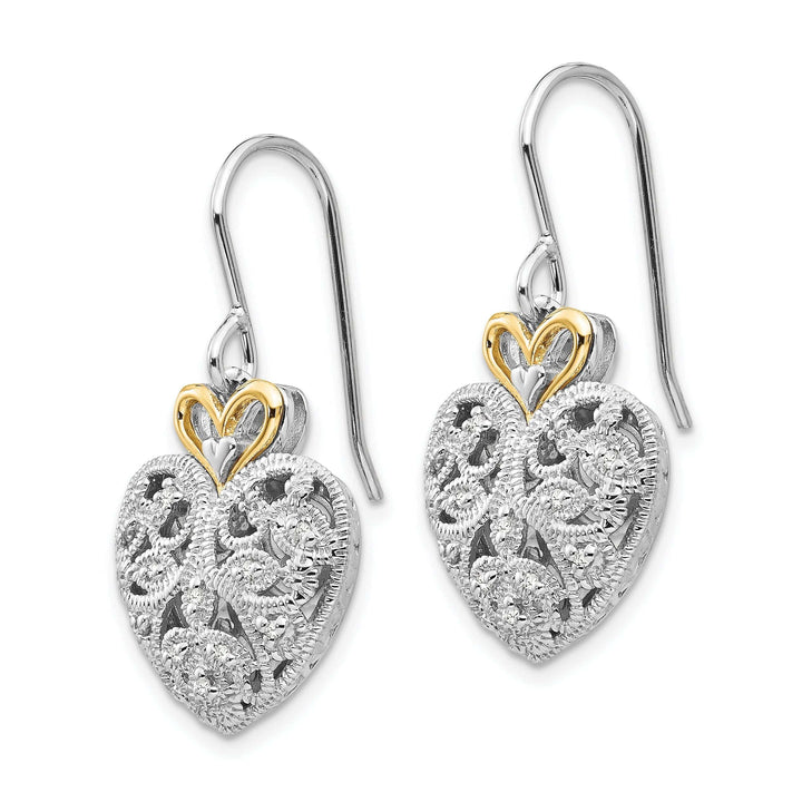 Shey Couture Earrings Sterling Silver Gold Diamond Vintage Earrings