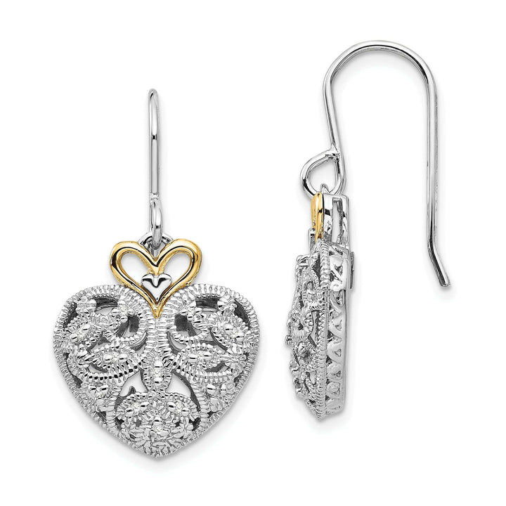 Shey Couture Earrings Sterling Silver Gold Diamond Vintage Earrings