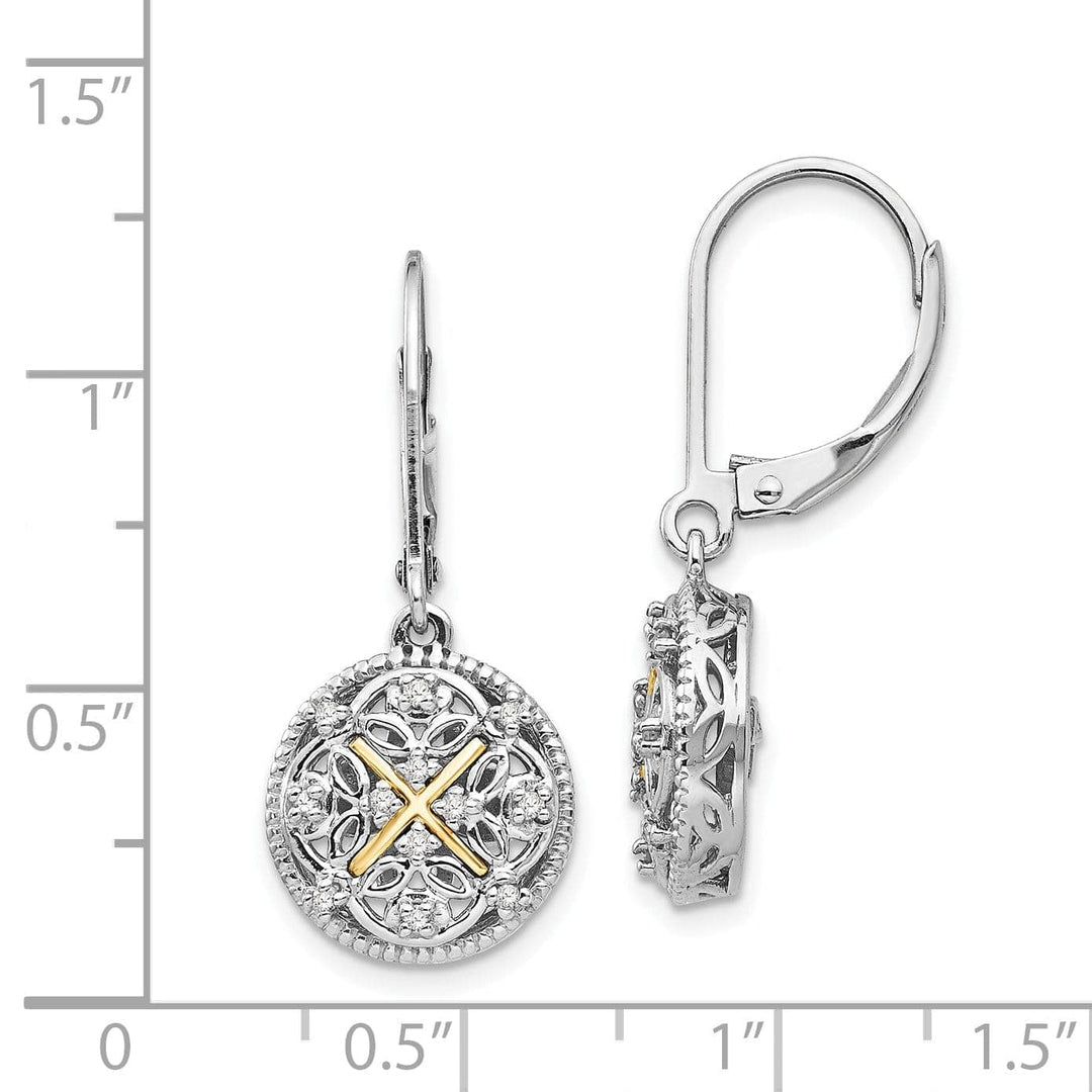 Shey Couture Earrings Sterling Silver Gold Diamond Vintage Earrings