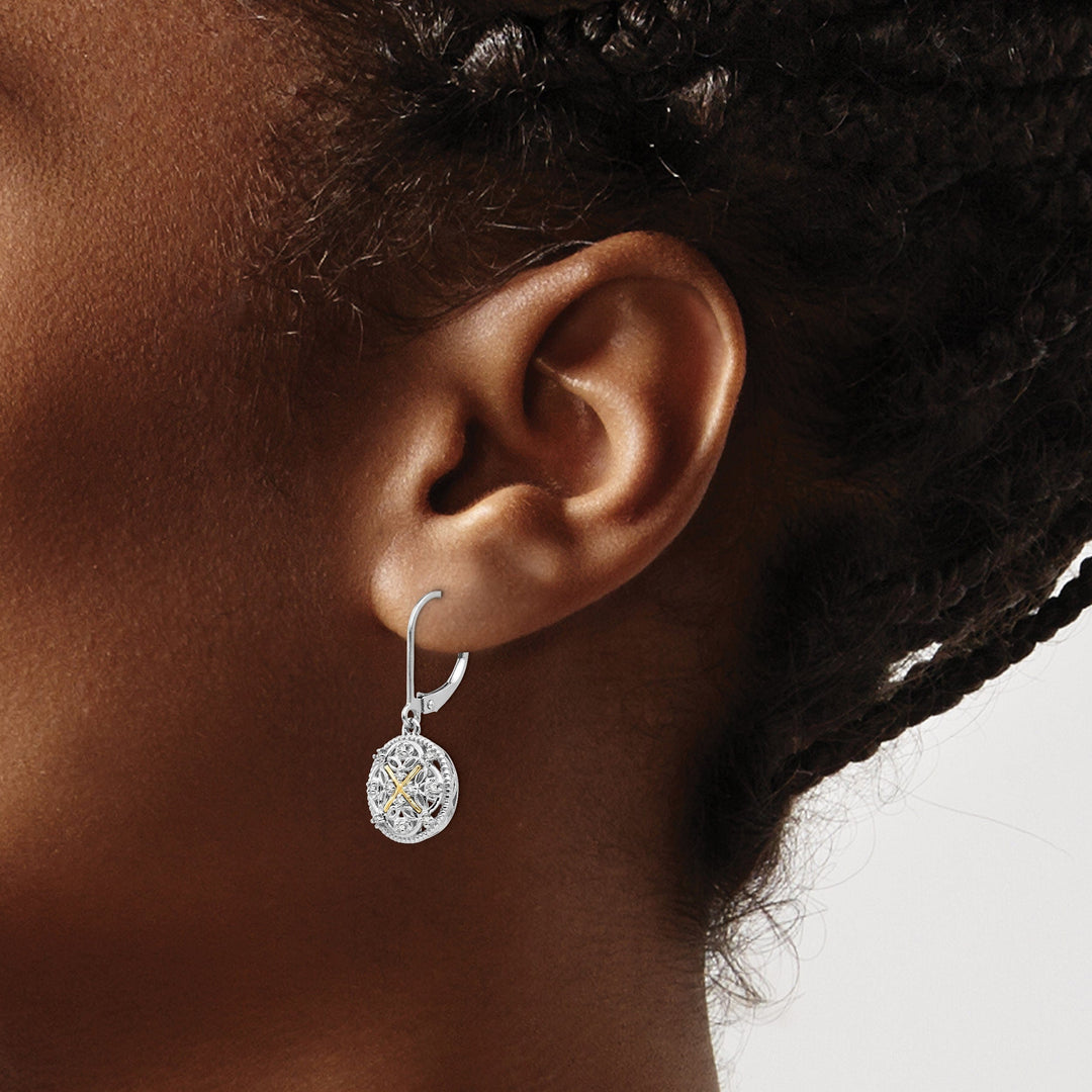 Shey Couture Earrings Sterling Silver Gold Diamond Vintage Earrings