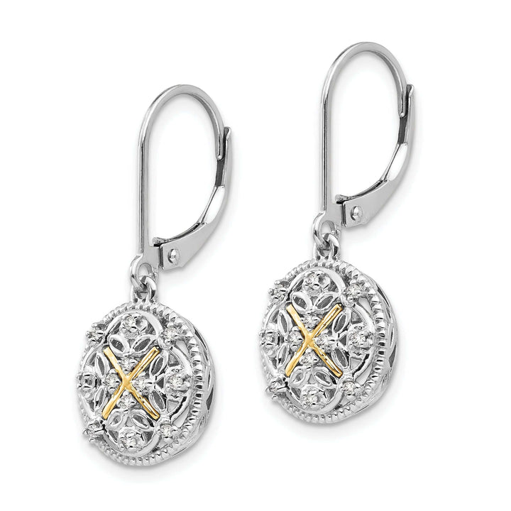 Shey Couture Earrings Sterling Silver Gold Diamond Vintage Earrings