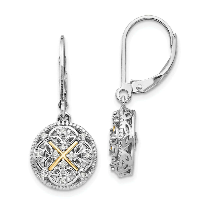 Shey Couture Earrings Sterling Silver Gold Diamond Vintage Earrings